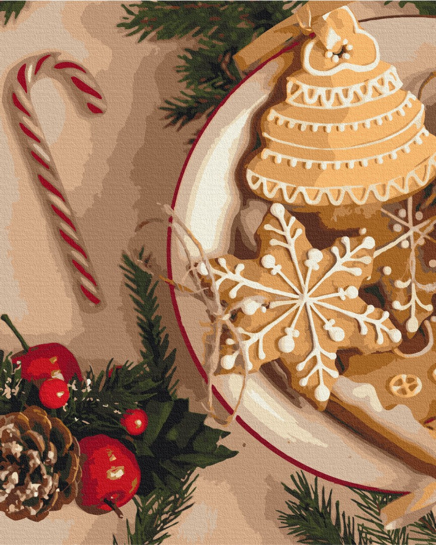 Maalaa numeroin Paint by numbers Grandma's cookies for Christmas