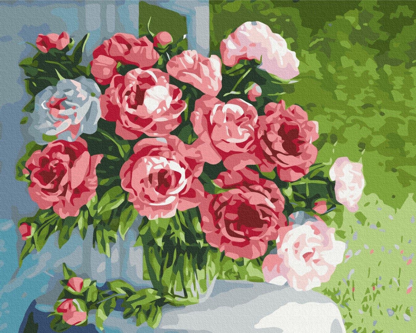 Maalaa numeroin Paint by numbers Home peonies