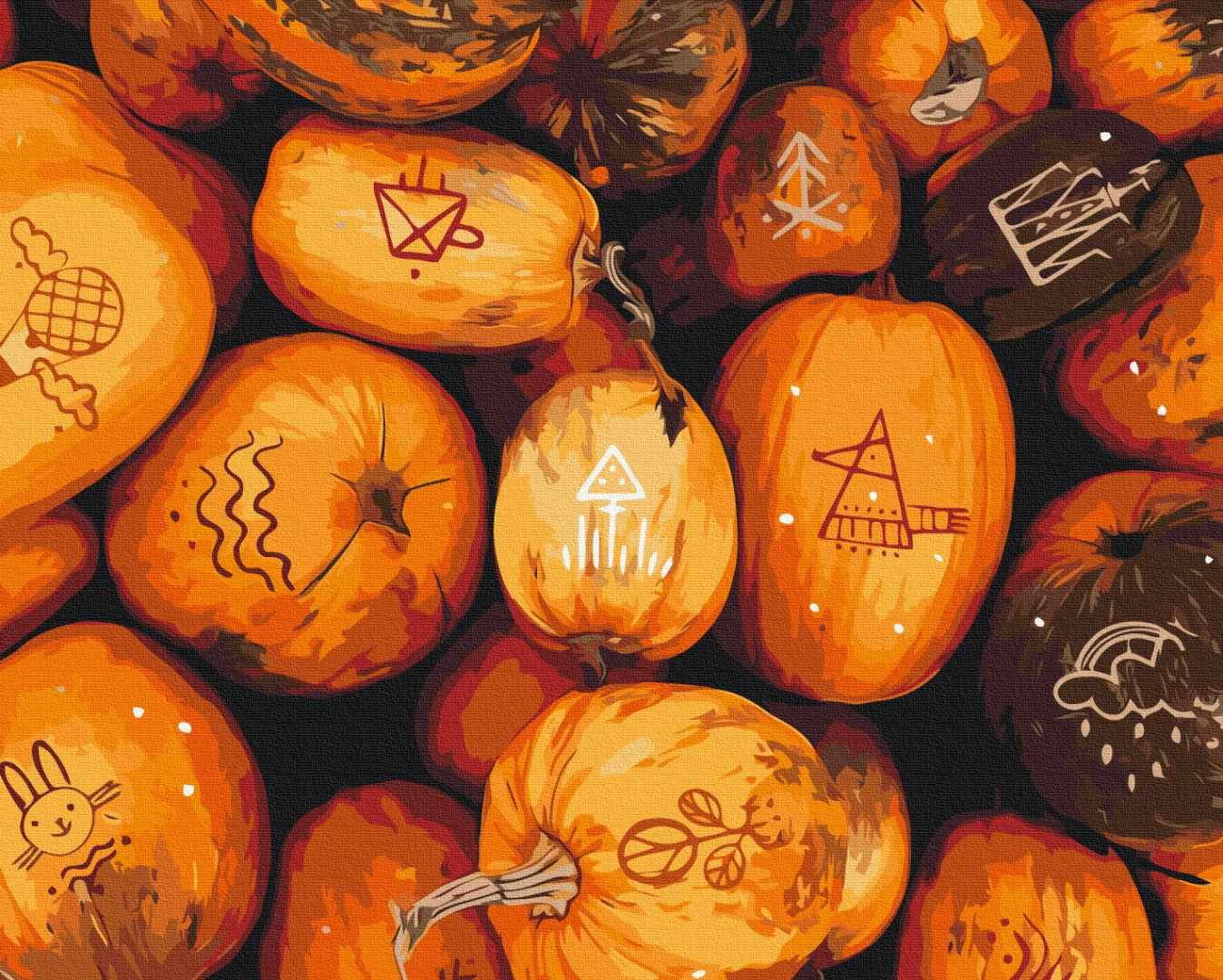 Maalaa numeroin Paint by numbers Pumpkin ornaments © Oleksandra Dikaia