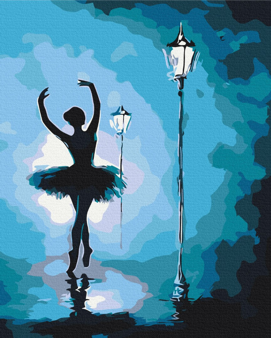 Maalaa numeroin Paint by numbers Ballerina in the light of lanterns