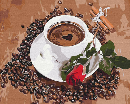 Maalaa numeroin Paint by numbers Coffee with a touch of romance