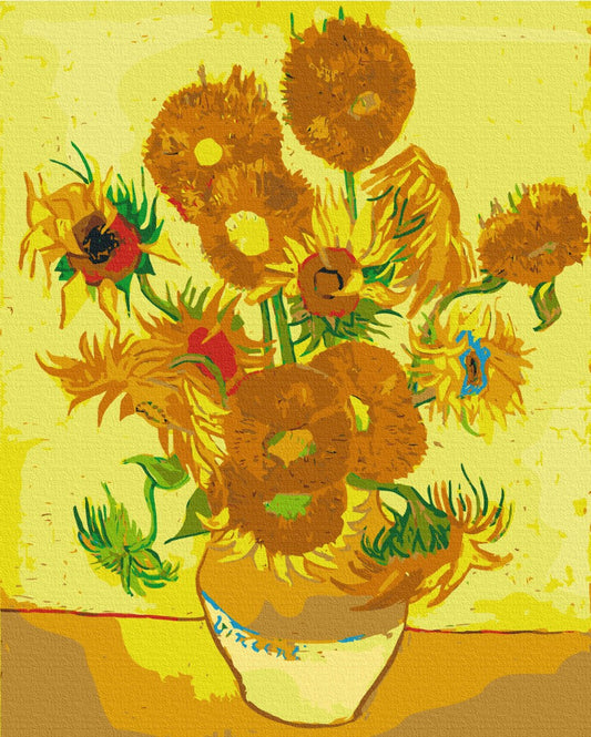 Maalaa numeroin Paint by numbers Sunflowers. Reproduction
