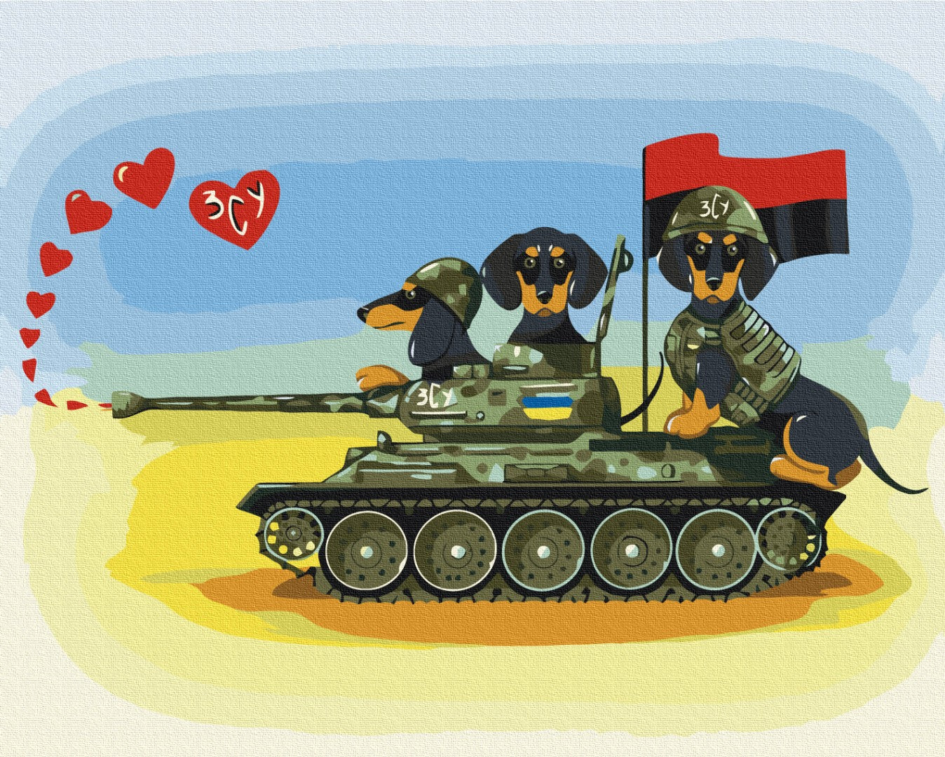 Maalaa numeroin Paint by numbers Dogs of the Armed Forces of Ukraine ©Tanya Gavryliv (Gavrik)