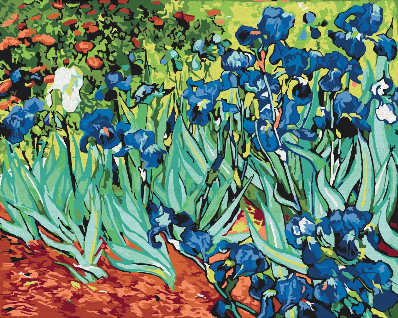 Maalaa numeroin Paint by numbers Irises. Van Gogh