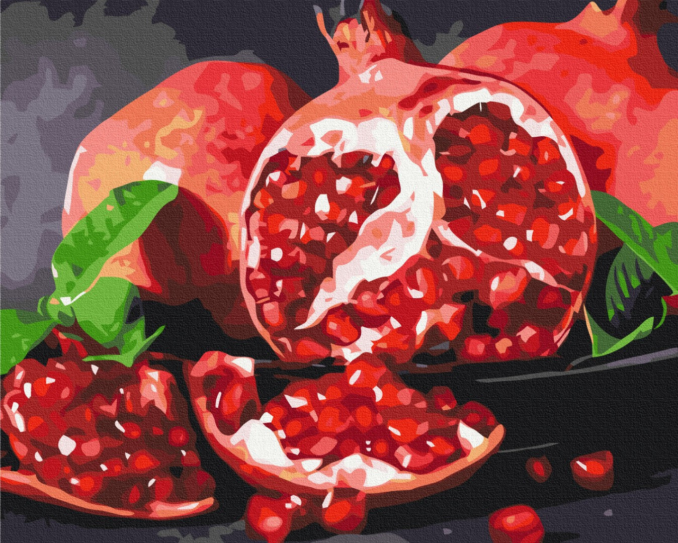 Maalaa numeroin Paint by numbers Tasty pomegranate